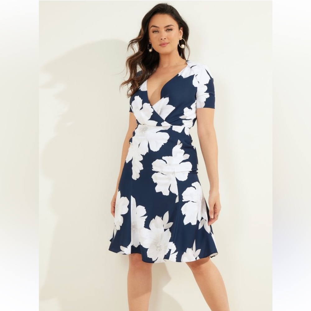 Marciano Elegant Navy Floral Dress - Size M